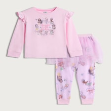 Disney Princess Frill Sleeve Pyjama Set in Multi
