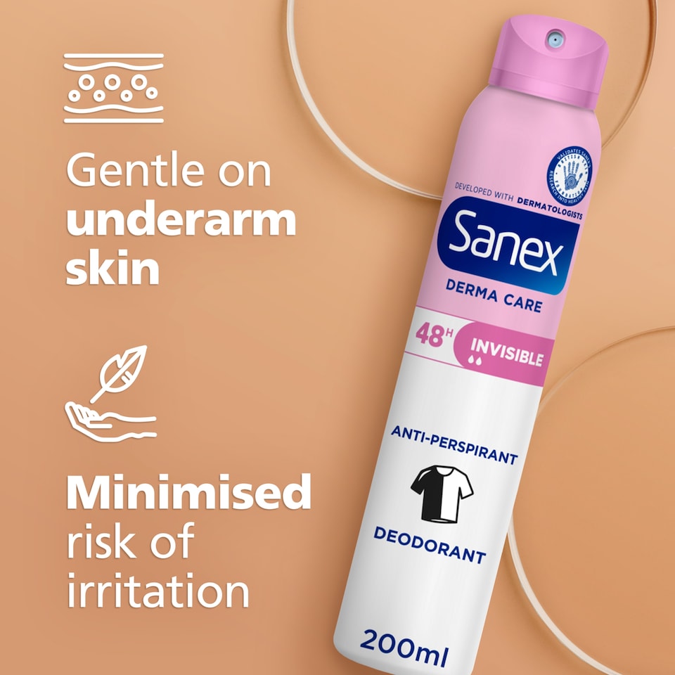 image 1 of Sanex Derma Care Invisible 48h Antiperspirant Spray Deodorant 200ml
