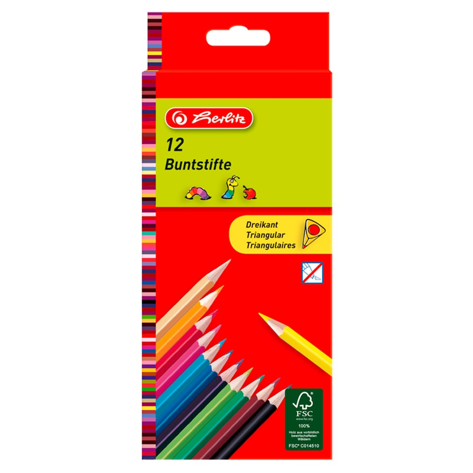 Herlitz Trio lakkozott színesceruza 12 szín