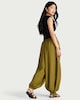 image 2 of The F&F Edit Tie Hem Balloon Trousers in Green