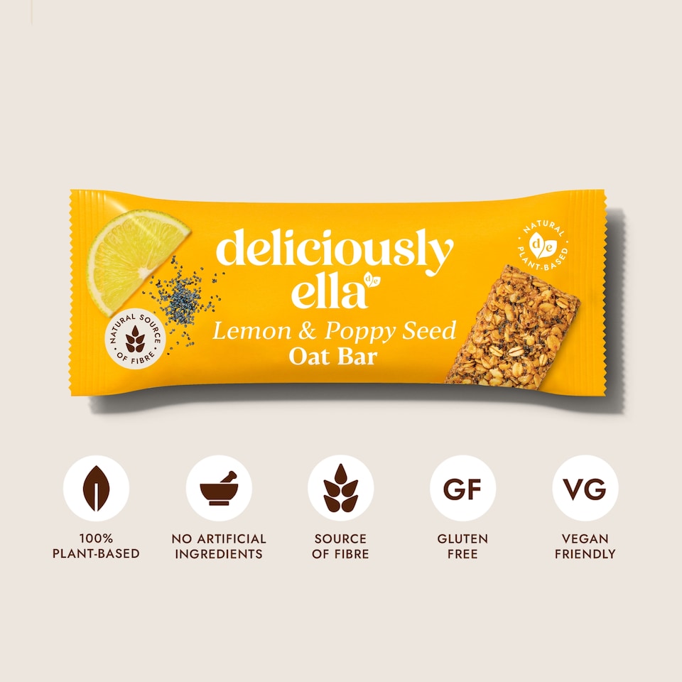 image 1 of Deliciously Ella Lemon & Poppy Seed Oat Bar Multipack 50g x 3