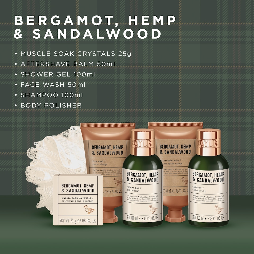 image 1 of Baylis & Harding The Fuzzy Duck Bergamot, Hemp & Sandalwood Men's Luxury Gift Box Gift Set