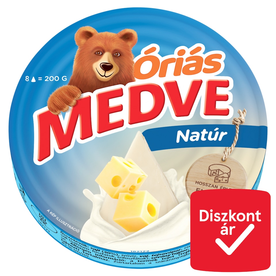 Medve Óriás Unflavoured Fat Processed Cheese Spread 8 x 25 g (200 g)