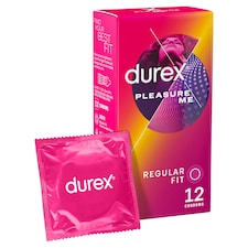 Durex Pleasure Me Condoms Ribbed & Dotted Regular Fit 12 Pack