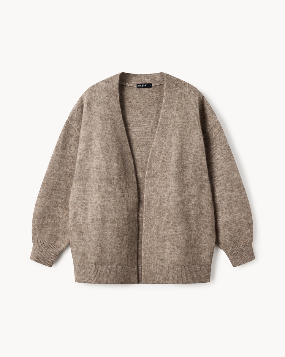 image 1 of F&F Edge to Edge Cardigan in Mink