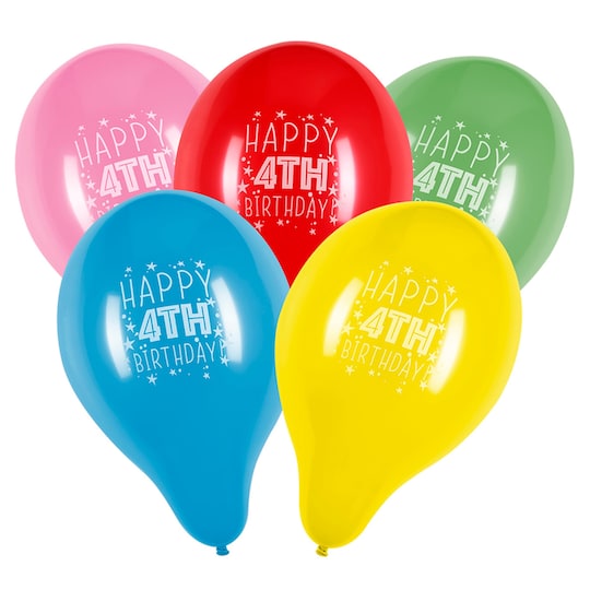 Tesco 10 Pack Happy Birthday Balloons Age 4 Tesco Groceries