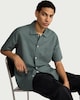 image 1 of F&F Linen Blend Relaxed Fit Shirt in Green