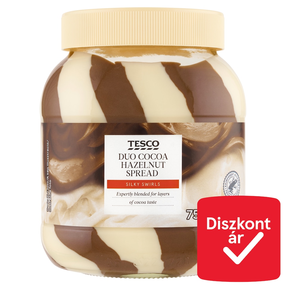Tesco kakaós-mogyorós és tejes kenhető krém 750 g