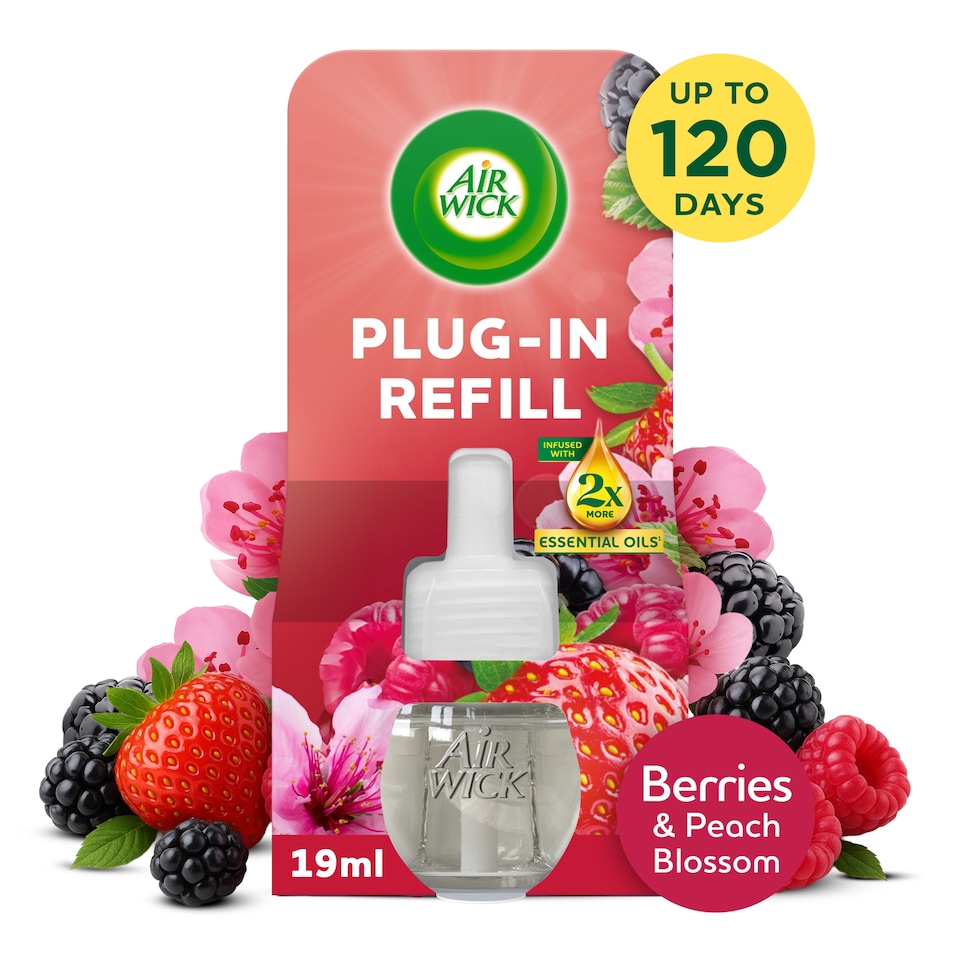 image 1 of Air Wick Plug-In Refill Berries & Peach Blossom Air Freshener 19ml