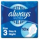 image 1 of Always Ultra Night Size 3 Sanitary Towels With Wings 10