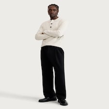 F&F Knitted Long Sleeved Polo Jumper in Ecru