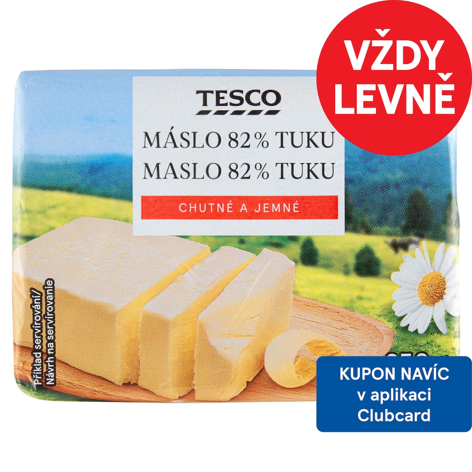 Tesco Máslo 82% tuku 250g
