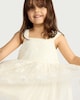 image 2 of F&F Girls Tulle Butterfly Embroidered Dress in Cream