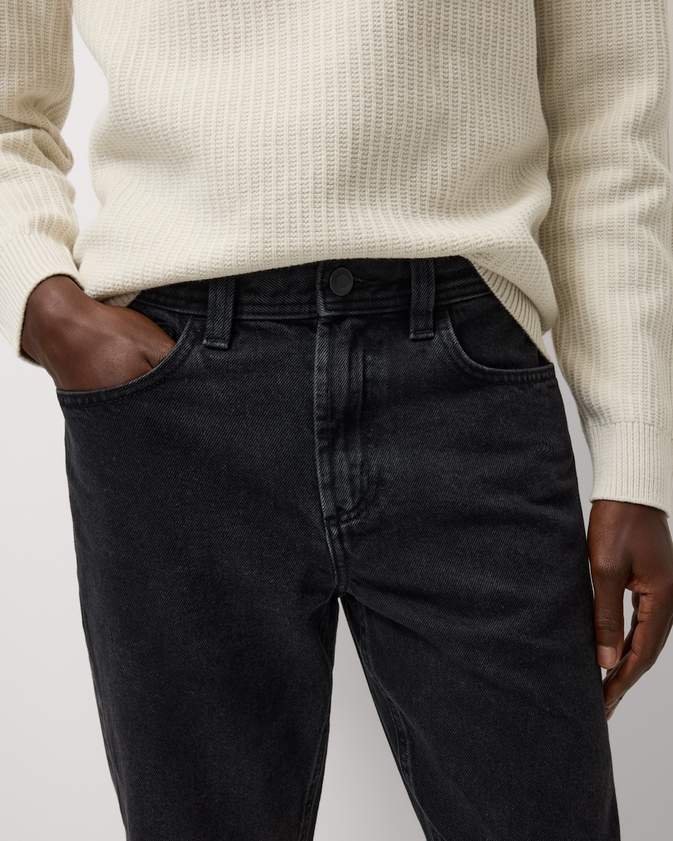 image 1 of F&F Pure Cotton Straight Leg Jeans in Black
