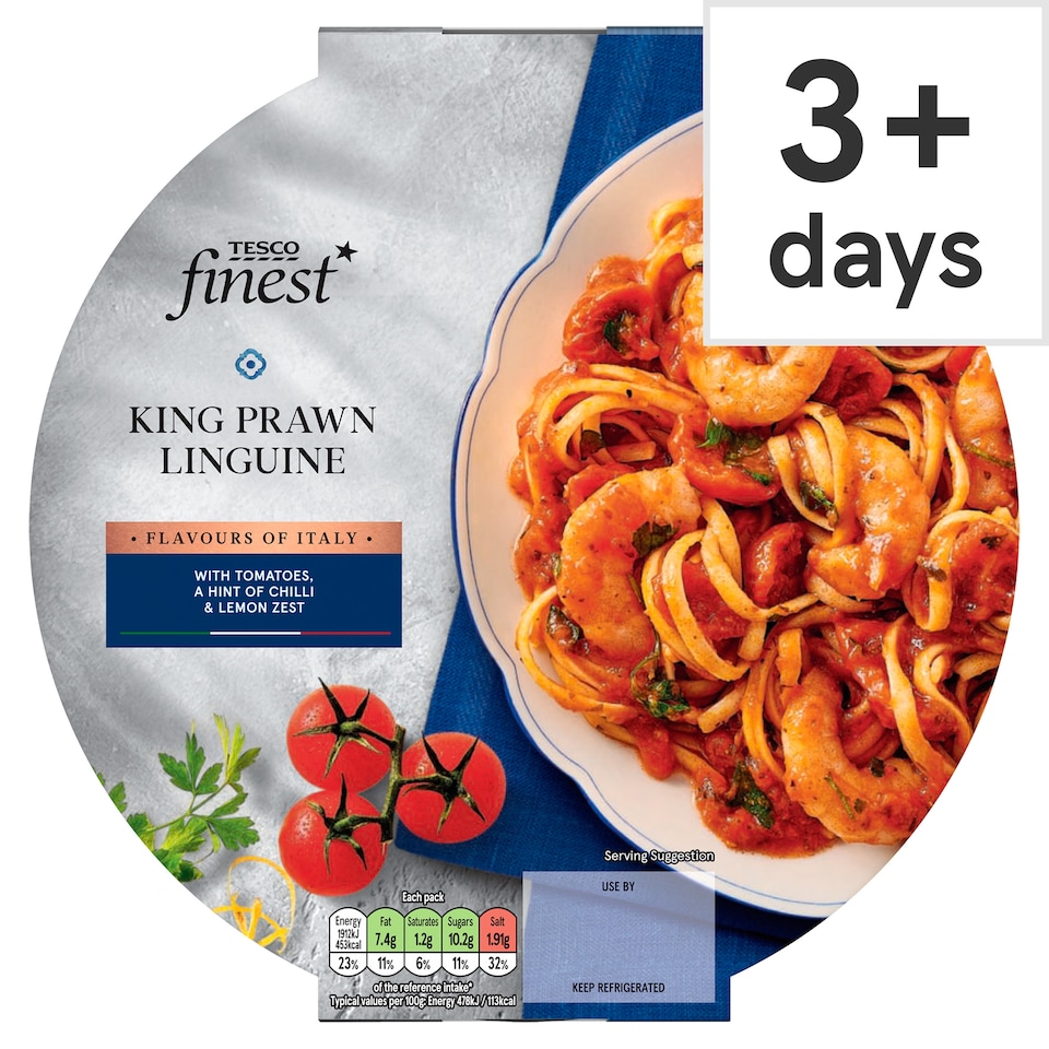 Tesco Finest King Prawn Linguine 400G