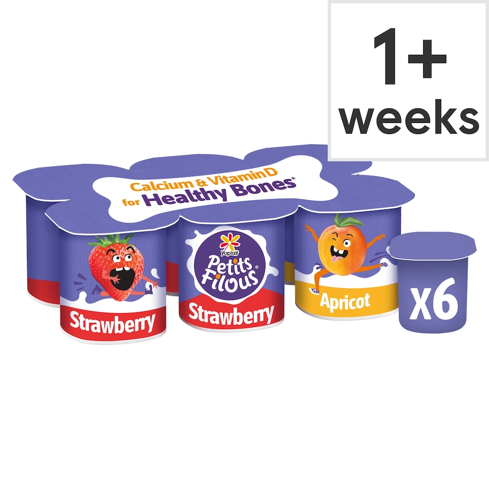 image 1 of Petits Filous Strawberry And Apricot Fromage Frais 6 X47g