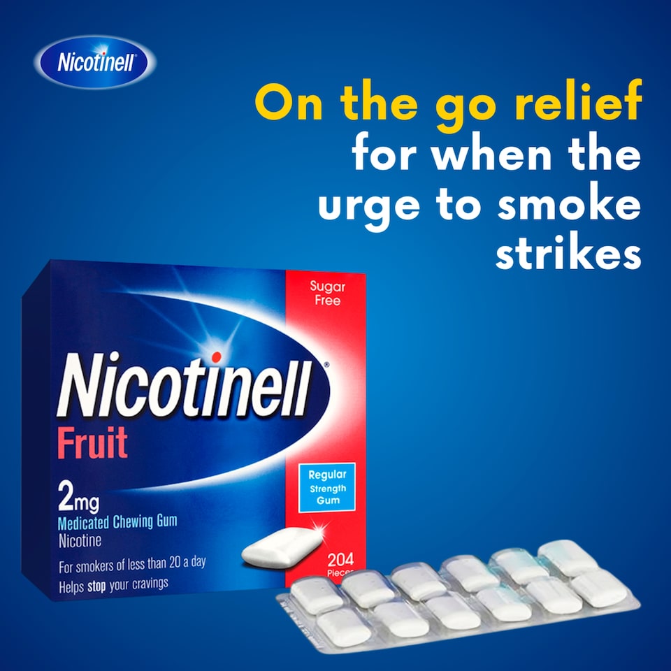 image 1 of Nicotinell Stop Smoking Aid 2mg Medicated Chewing Gum - Fruit 204s