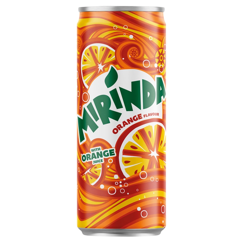 Mirinda energiamentes narancs ízű szénsavas üdítőital édesítőszerekkel 330 ml