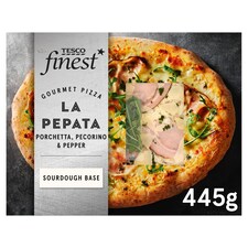 Tesco Finest La Pepato Porchetta, Pecorino and Pepper Pizza 445g