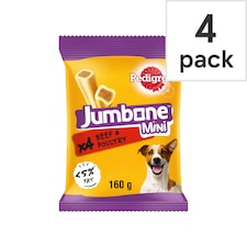 Pedigree Jumbone Mini Small Dog Treats Beef & Poultry 160g