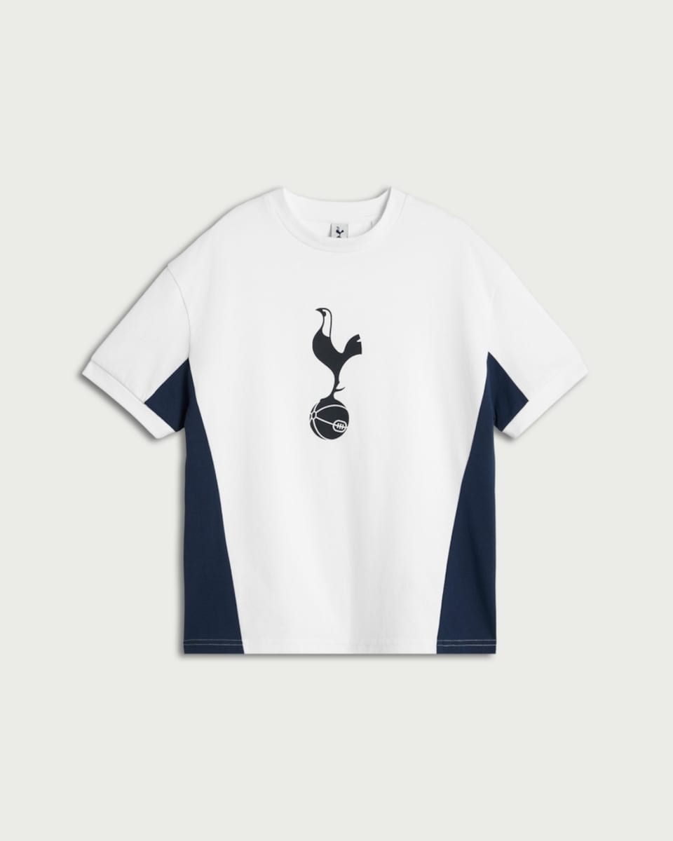 image 1 of Tottenham Hotspur Pure Cotton Cockerel Print T-Shirt in White