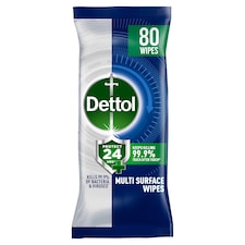 Dettol Protect 24 Hour Antibacterial Cleaning Wipes 80 pack
