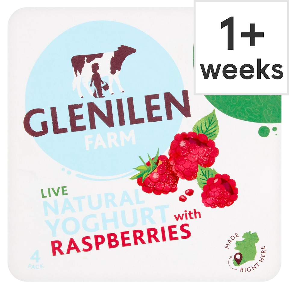 Glenilen Farm Raspberry Yoghurts 4X 125G