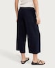 image 3 of F&F Linen Rich Wide Leg Cropped Drawstring Trousers in Navy