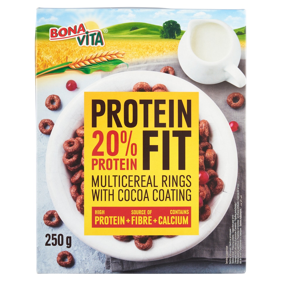obrázok 1 z Bona Vita Protein Fit proteínové obilninové krúžky s kakaom 250 g