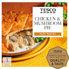 Tesco Chicken & Mushroom Puff Pastry Pie 200G