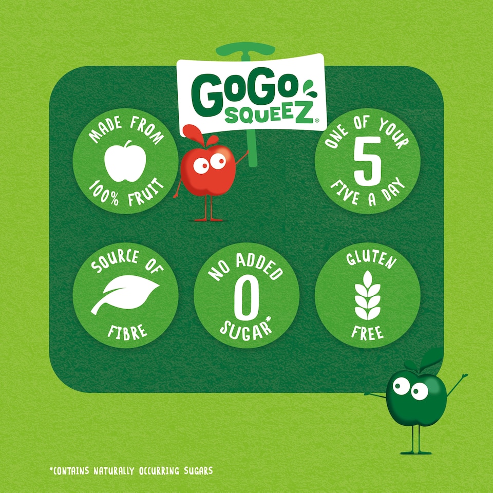 image 1 of Gogo Squeez Fruit Snack Apple 4X90g