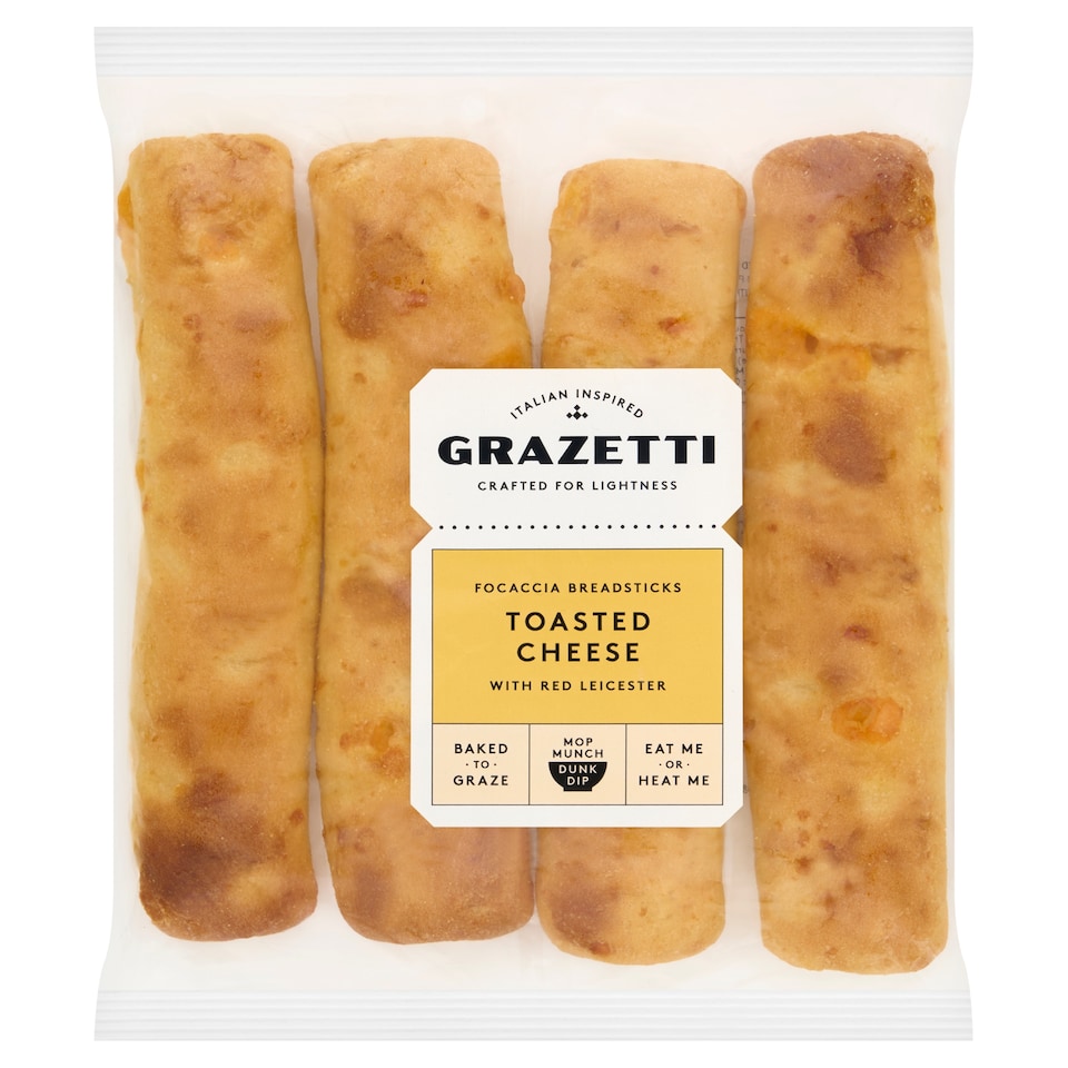 Panelto Grazetti Toasted Cheese Focaccia Breadsticks 4 Pack