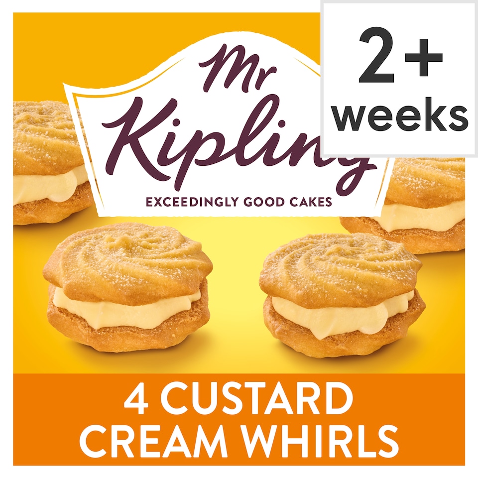image 1 of Mr Kipling 4 Custard Cream Whirls Shortcake