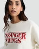 image 2 of Stranger Things Cotton Rich Slogan Sweatshirt in Cream
