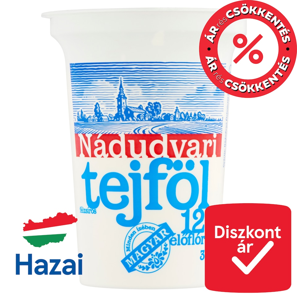 Nádudvari félzsíros, élőflórás tejföl 12% 330 g  1. kép