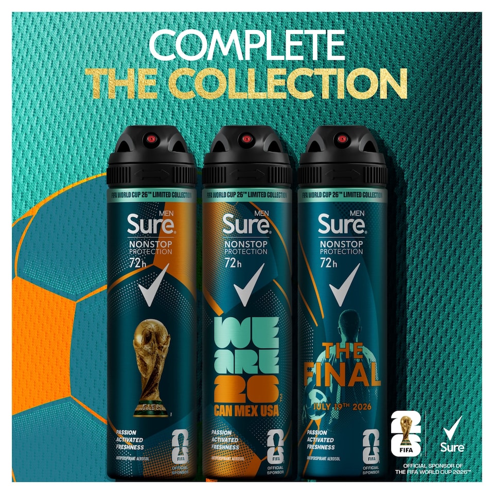 image 1 of Sure Men Non Stop Protection 72hr Limited Edition Cobalt Dry Antiperspirant Deodorant 250ml