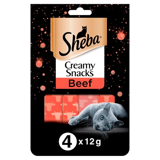 Sheba Creme Snacks Beef Cat Treats 4 Pk 48g Tesco Groceries
