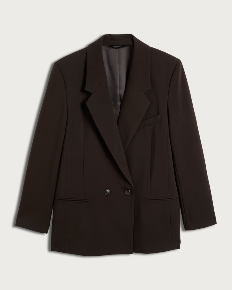 image 1 of F&F Tailored Double Breasted Co-ord Blazer in Brown