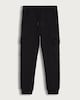 image 5 of F&F Boys Cotton Rich Cuffed Drawstring Cargo Joggers in Black