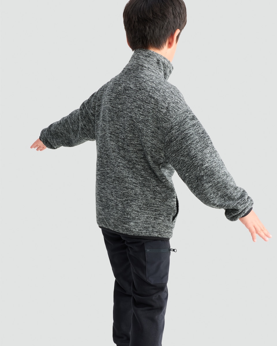 image 1 of F&F Boys Half Zip High Neck Jumper in Grey Marl