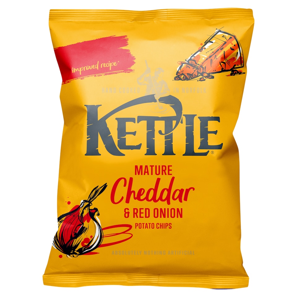 Kettle Mature Cheddar & Red Onion Chips 40g