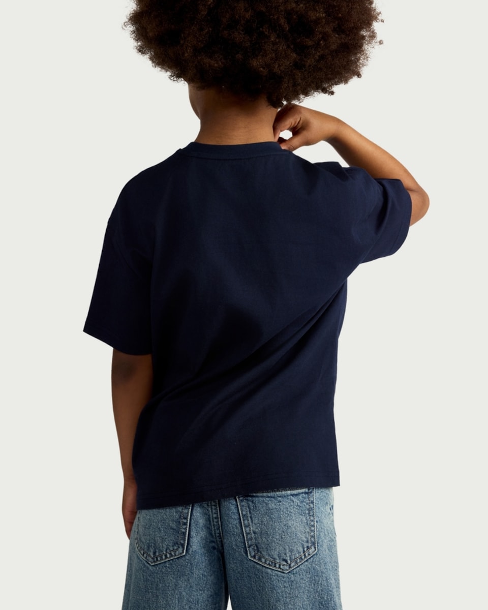 image 1 of F&F Boys Pure Cotton 6 7 Print T-Shirt in Navy