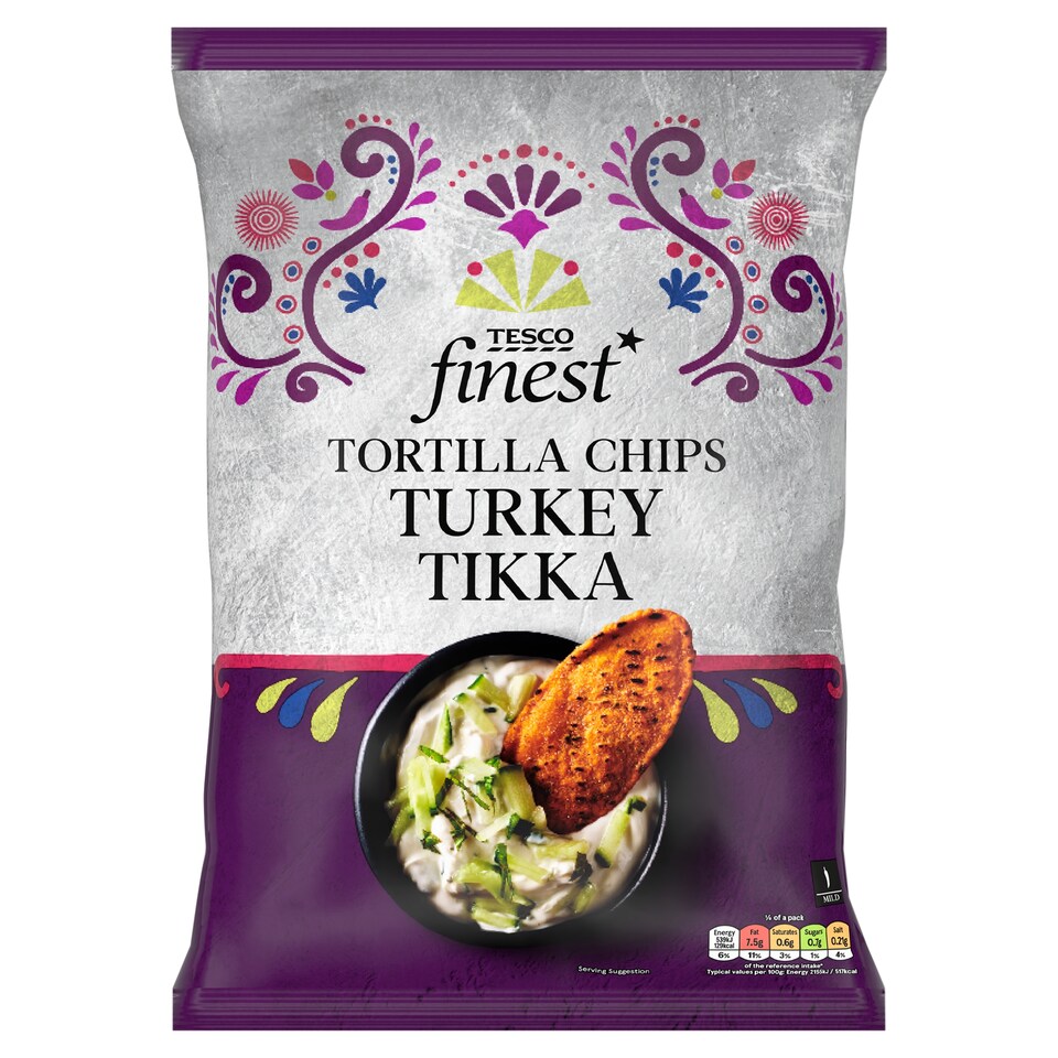 Tesco Finest Turkey Tikka Tortilla Chips 150 g