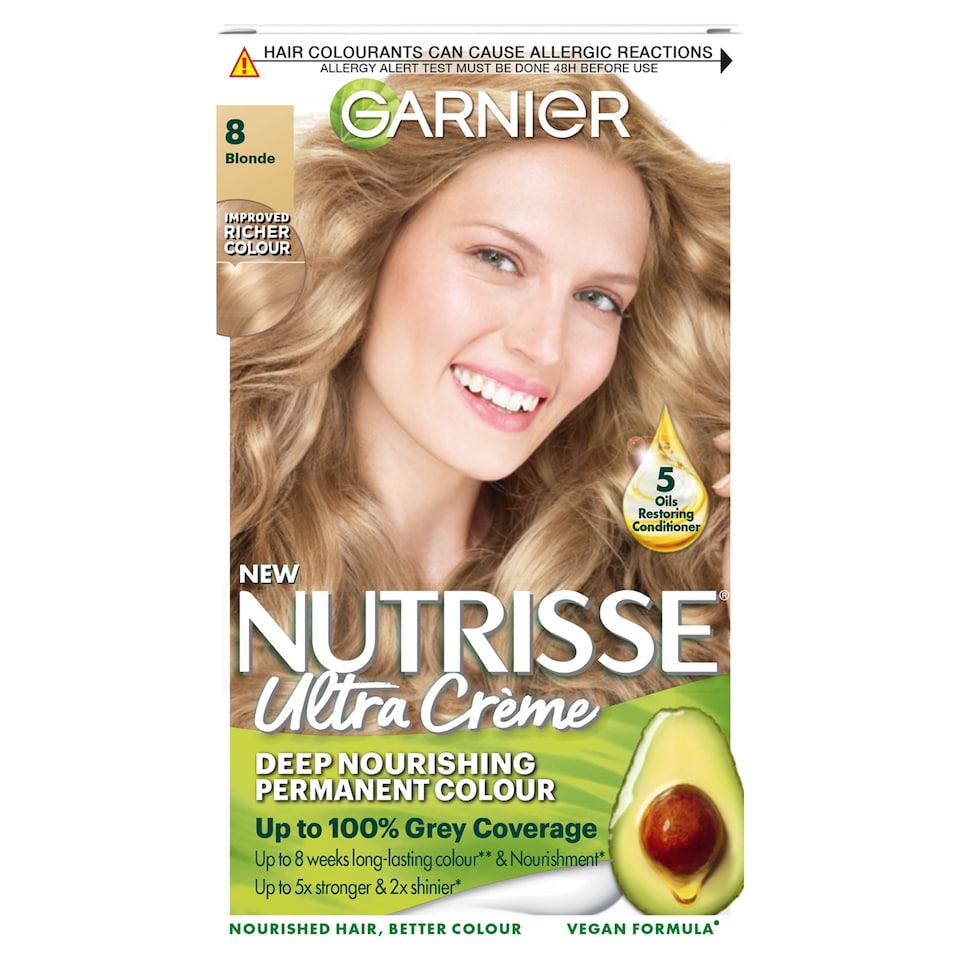 image 1 of Garnier Nutrisse 8 Blonde Permanent Hair Dye