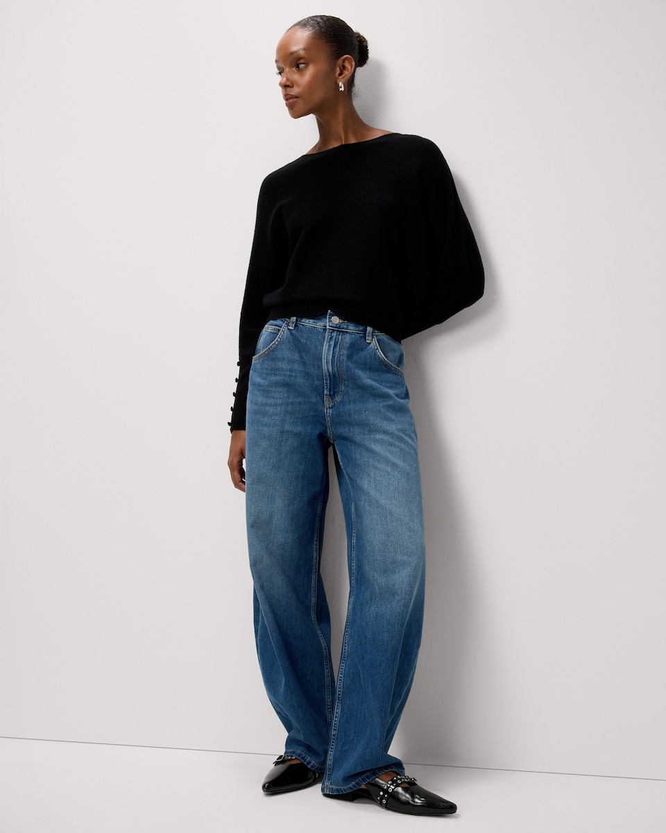 image 1 of F&F Batwing Knitted Jumper in Black
