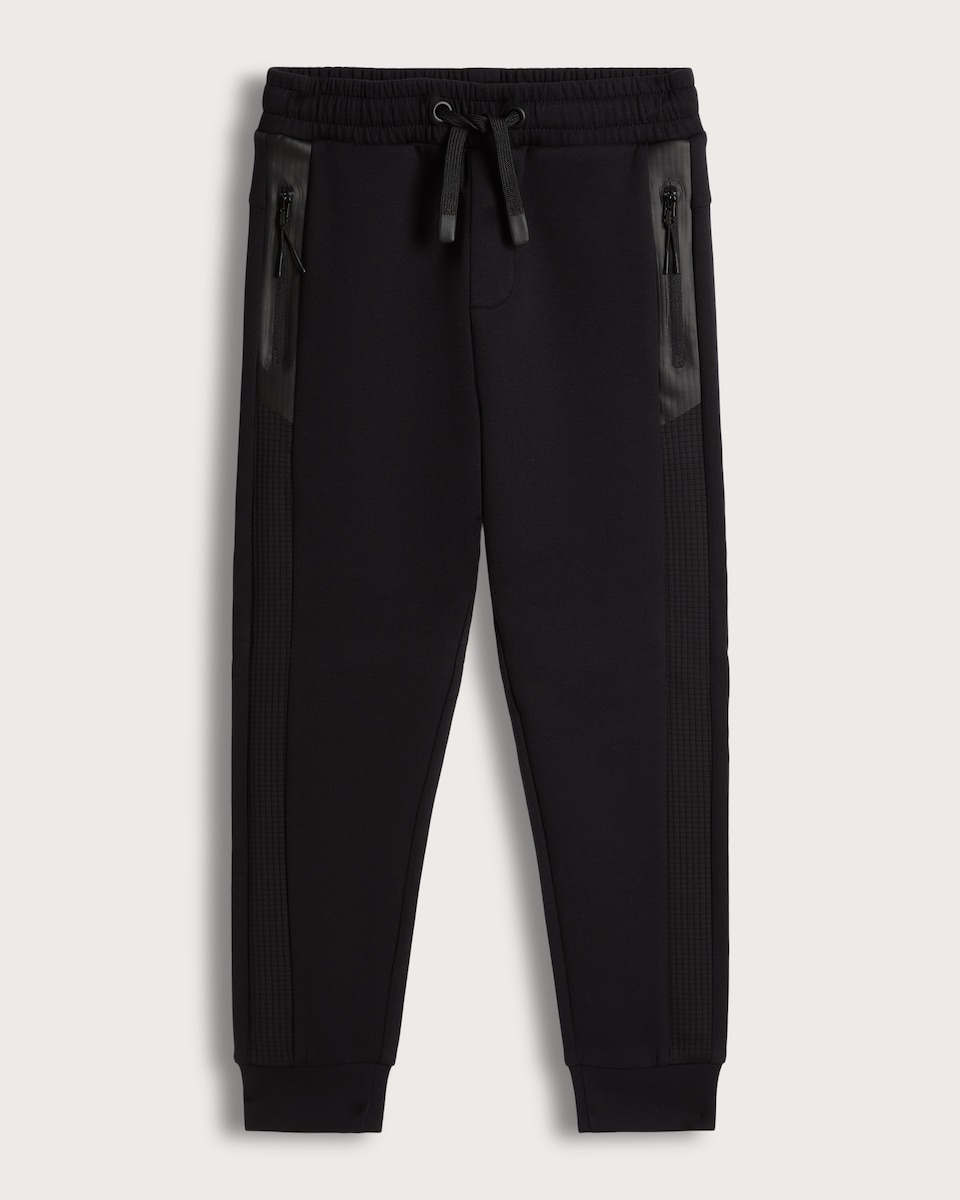 image 1 of F&F Active Boys Cuffed Zip Joggers with Cotton in Black
