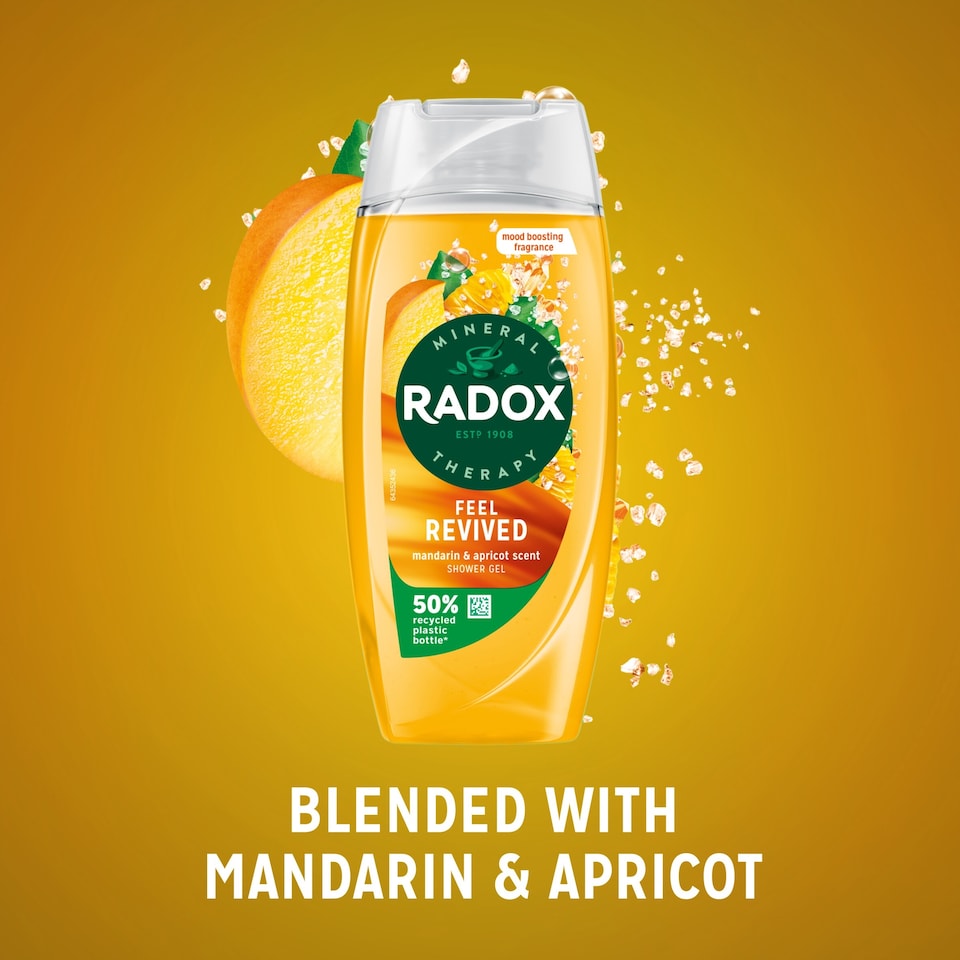image 1 of Radox Mandarin & Apricot Feel Revived Shower Gel Body Wash 225ml