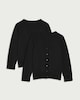 image 4 of F&F School Unisex 2-Pack Pure Cotton Knitted Cardigans in Black