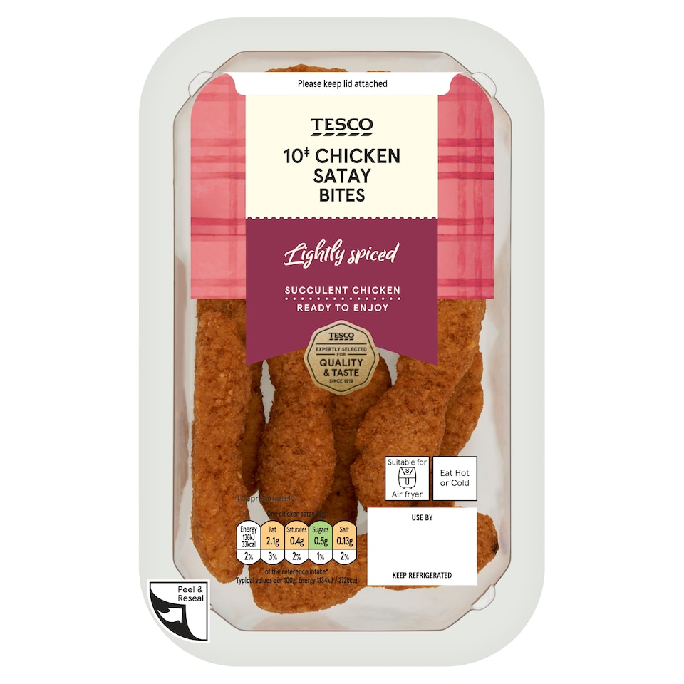 Tesco 10 Chicken Satay Bites 120G
