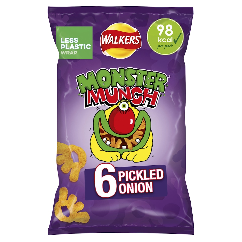 image 1 of Walkers Monster Munch Pickled Onion Multipack Crisps 6x20g